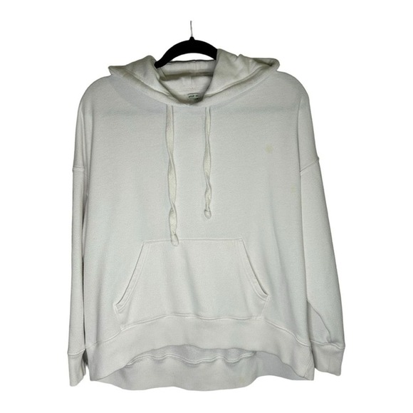 aerie Tops - Aerie Womens White Oversized Hoodie Sweatshirt Medium Pocket Hooded